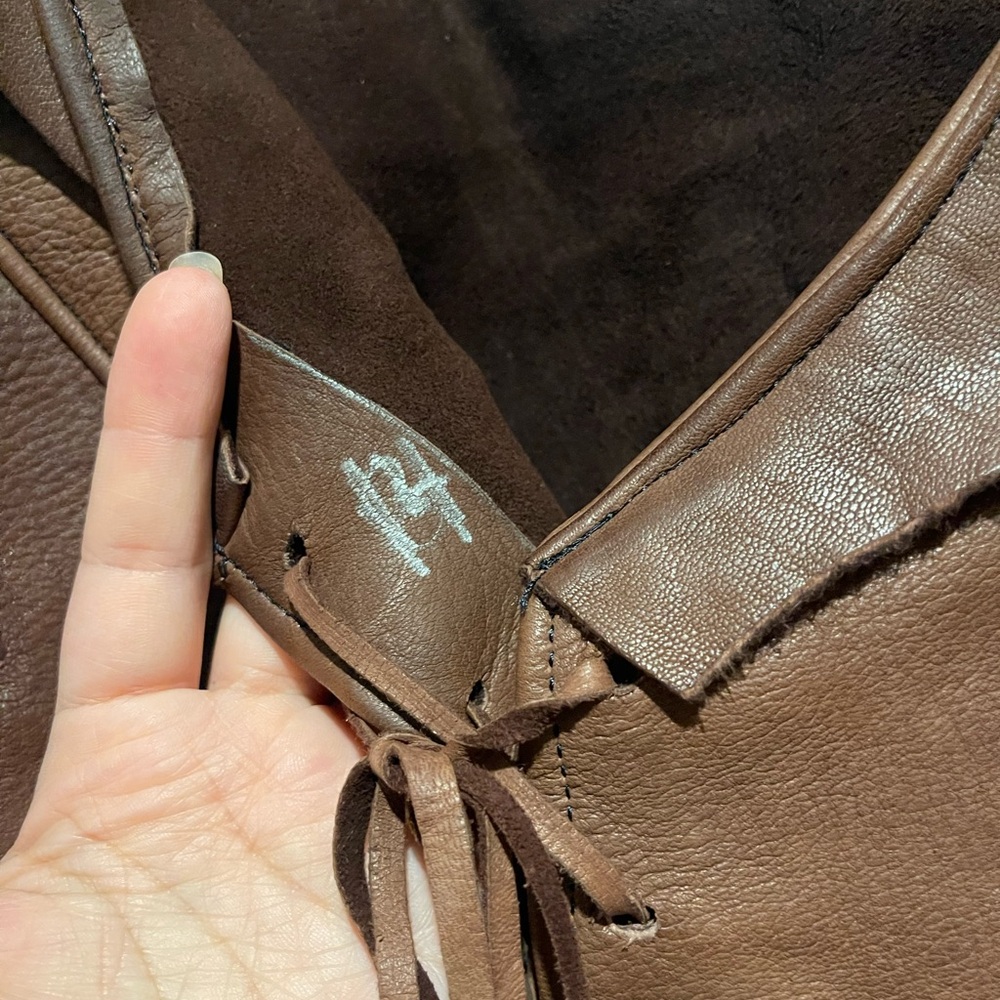 Renaissance fair Brown Leather Crop Top - Picture 3 of 4